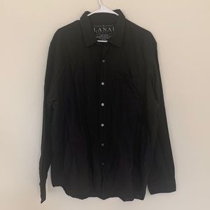 Lanai Collection Black Long Sleeves Button Down Shirt